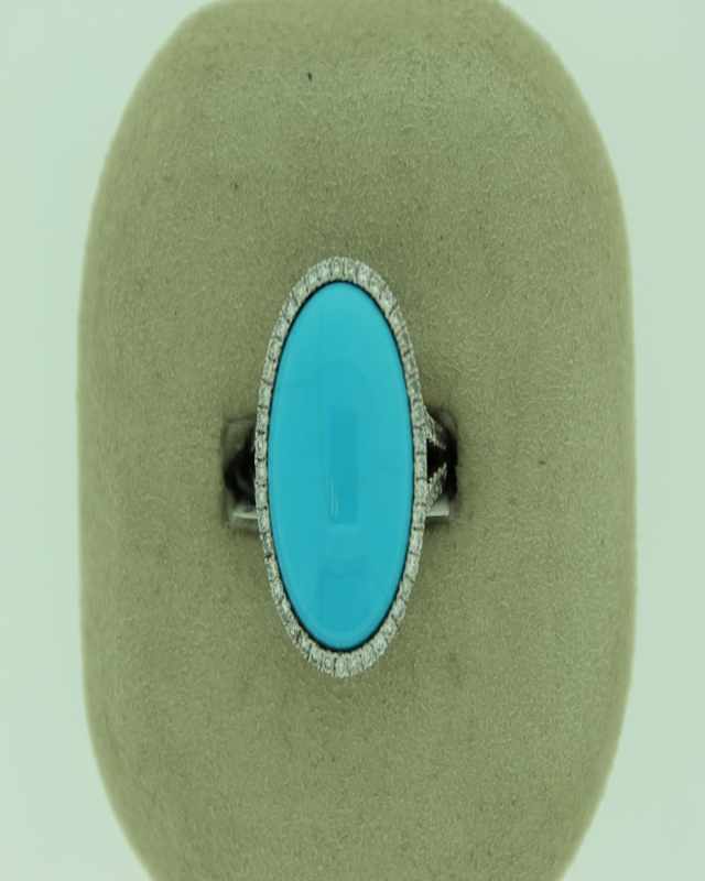 18K WG TURQ & DIA=.67CTW RIN